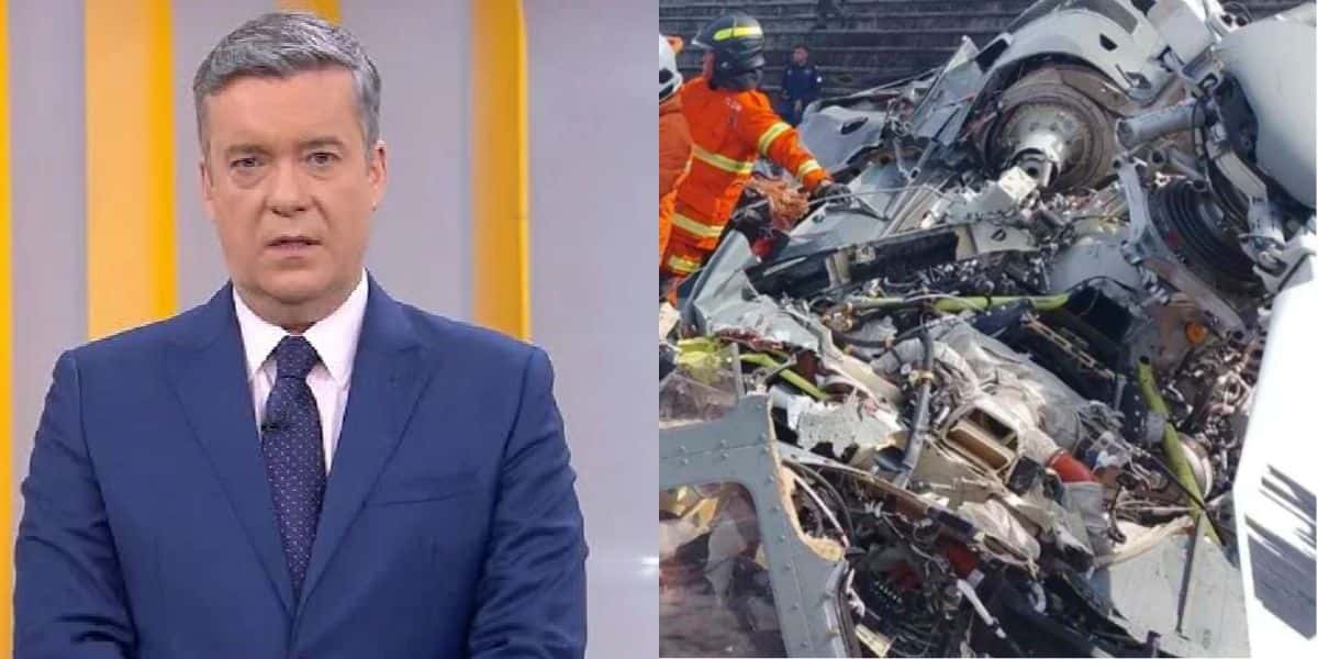 Roberto Kovalick confirma triste queda de 2 helicópteros (Reprodução: Montagem TV Foco)