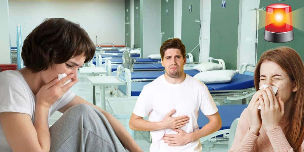 Hospital, alerta e pessoas doente (Fotos: Reproduções / Canva / Freepik)