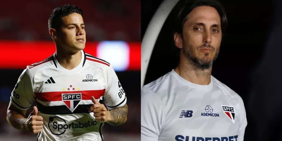 Luiz Zubeldía crava FIM armado de James Rodrigues no São Paulo - Foto: Montagem - Foto | São Paulo FC