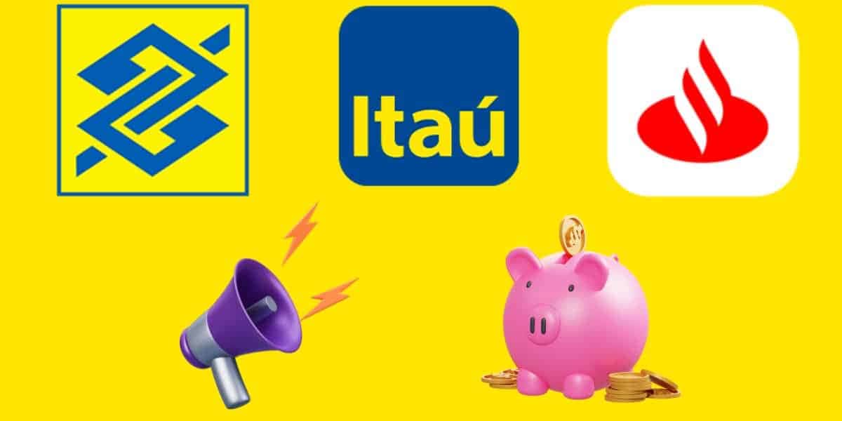 Banco do Brasil, Itaú e Santander oferecem o serviço de conta poupança (Foto: Reprodução / Canva / Montagem TV Foco)