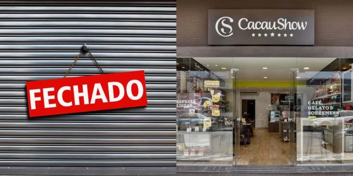 Loja da Cacau Show foi lacrada e com direito a pronunciamento da rede (Foto: Reprodução/ Internet)