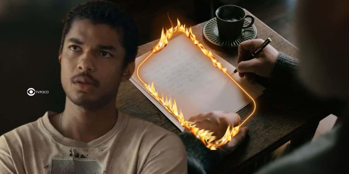 João Pedro e carta em Renascer (Foto: Reprodução / Globo / Montagem TV Foco)