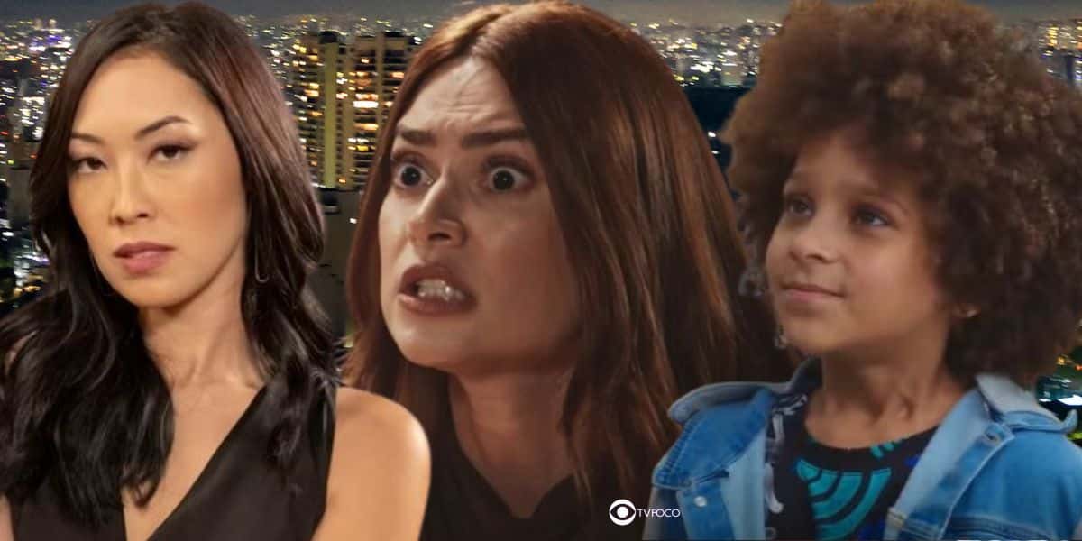 Mila, Elisa e Pudim em cenas de Família é Tudo (Foto: Reprodução / Globo / Montagem TV Foco)