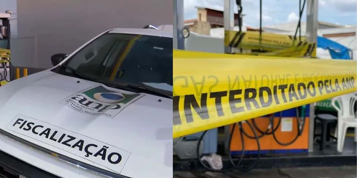 2 postos de combustível lacrados pela ANP (Reprodução: Montagem TV Foco)