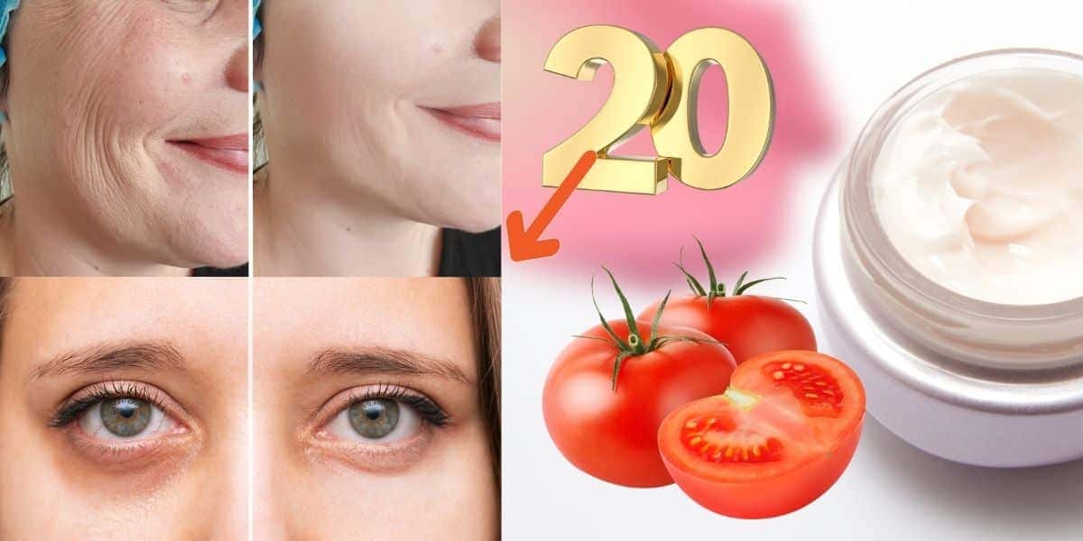 Mulher com rugas e olheiras, tomate e receitinha (Foto: Reprodução / Canva / Montagem TV Foco)