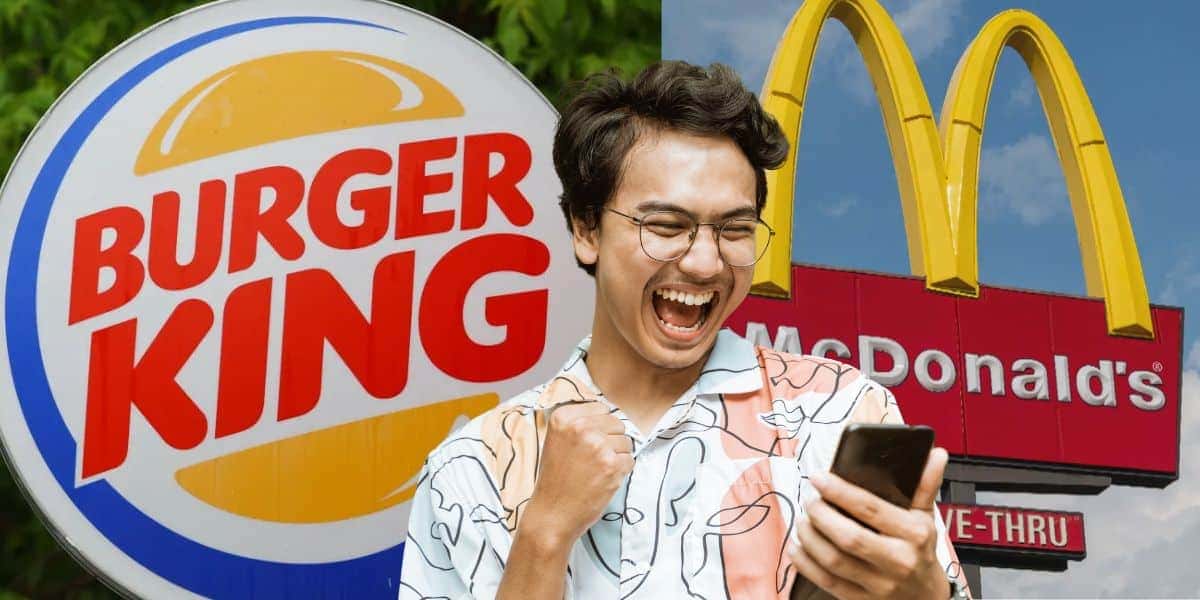 Burger King, homem chocado e McDonald's (Fotos: Reproduções / Evgenia Novozhenina / Canva / CNN)