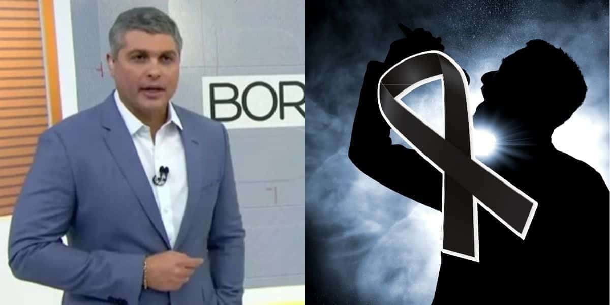 Joel Datena para Band com perda de cantor e luto na música (Reprodução/Montagem/Canva/Band)
