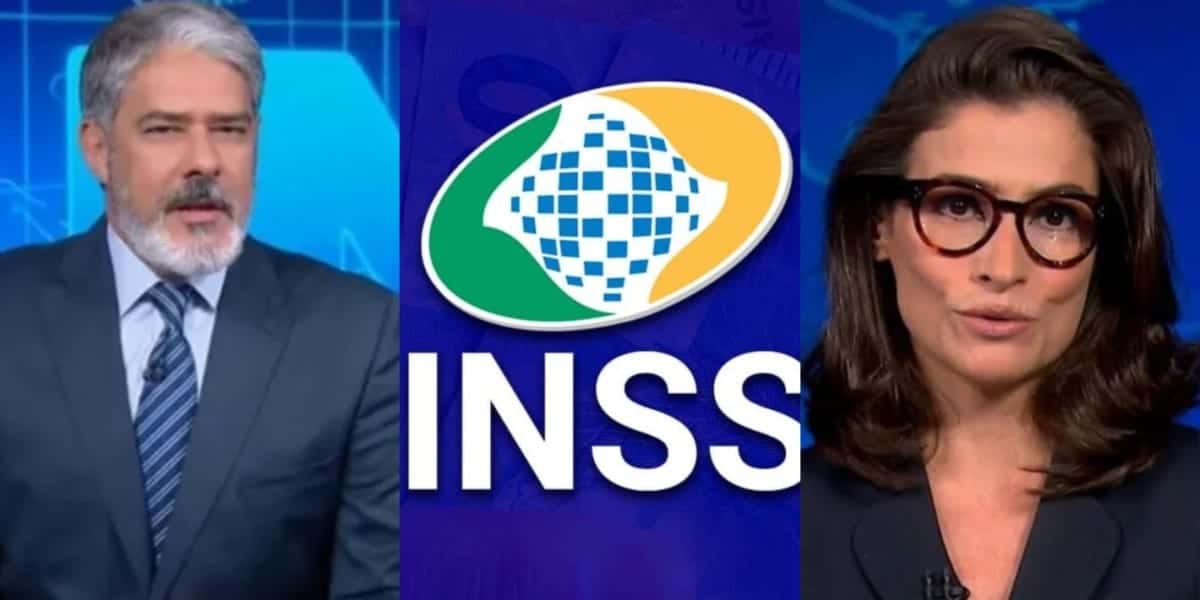 A paralisação do JN Com bomba do INSS - Foto: Montagem