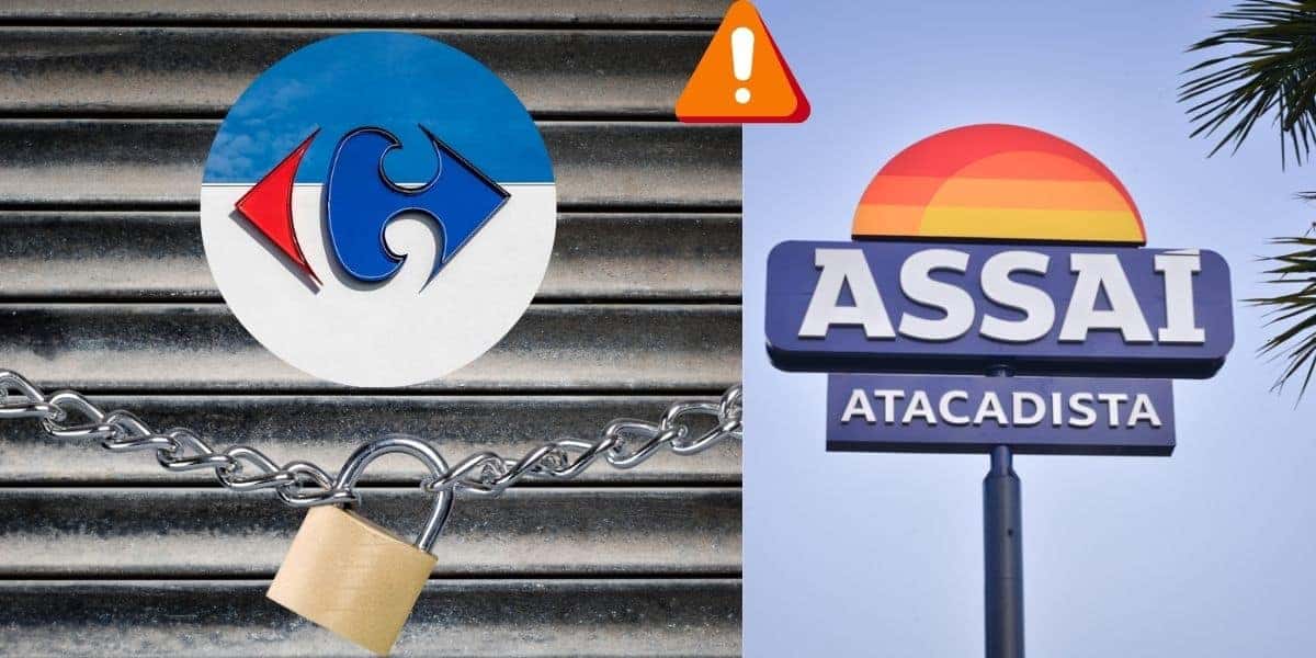 Carrefour fechou unidade gigantesca e fachada do Assaí (Foto: Reprodução / Canva / Montagem TV Foco)