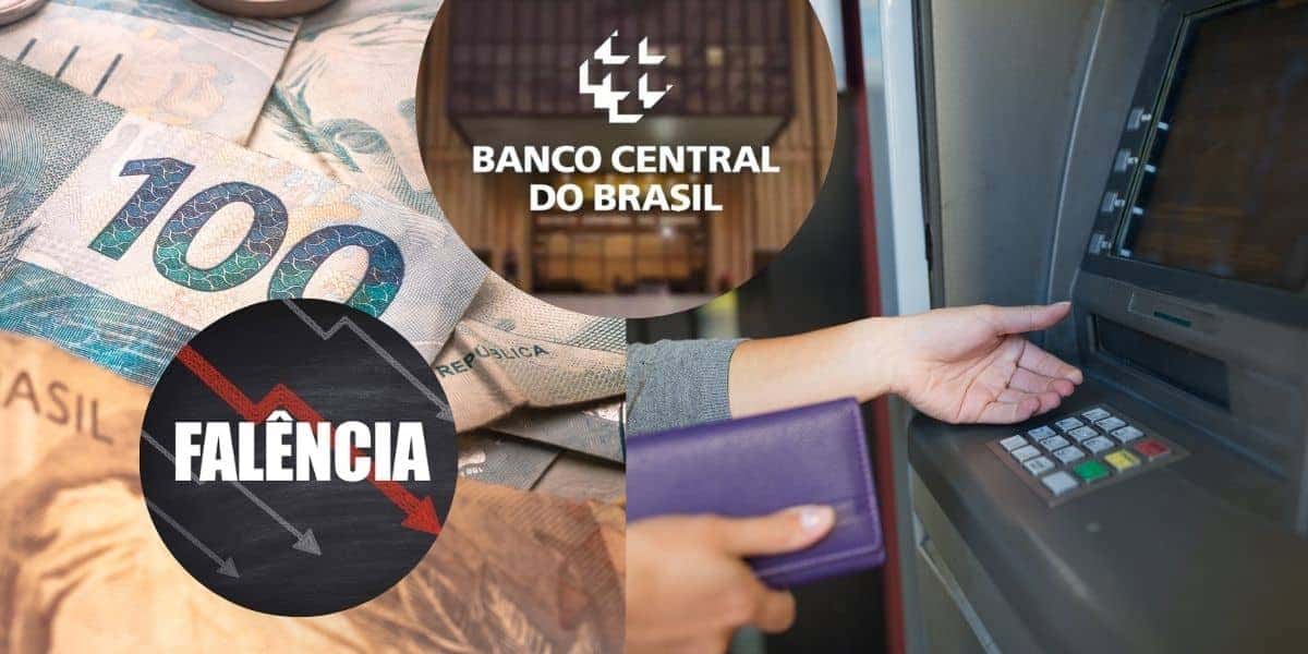 Falência, Banco Central e caixa eletrônico (Foto: Reprodução / Canva)