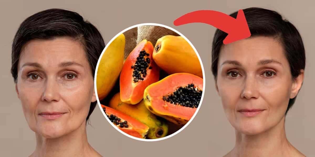 O mamão ajuda a limpar as toxinas do corpo e eliminam as rugas (Foto Reprodução/Montagem/Tv Foco)