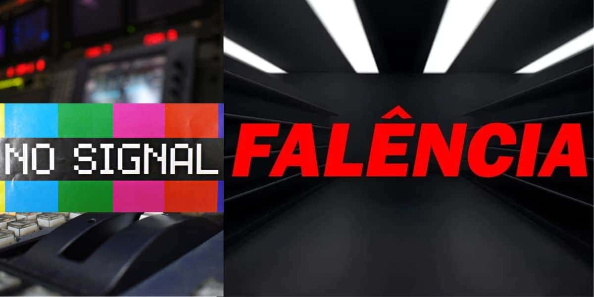 Emissora e imagem de falência (Fotos: Reproduções / Canva / TV Foco)