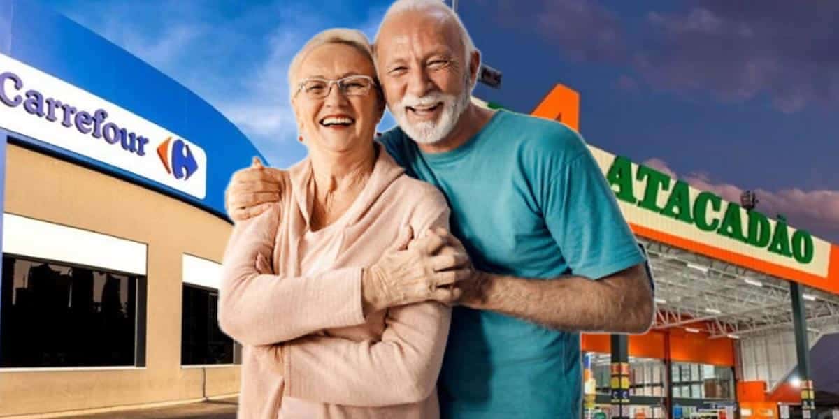 Gratuidade para Idosos - Carrefour, Atacadão (Foto: Reprodução, Montagem - TV Foco)