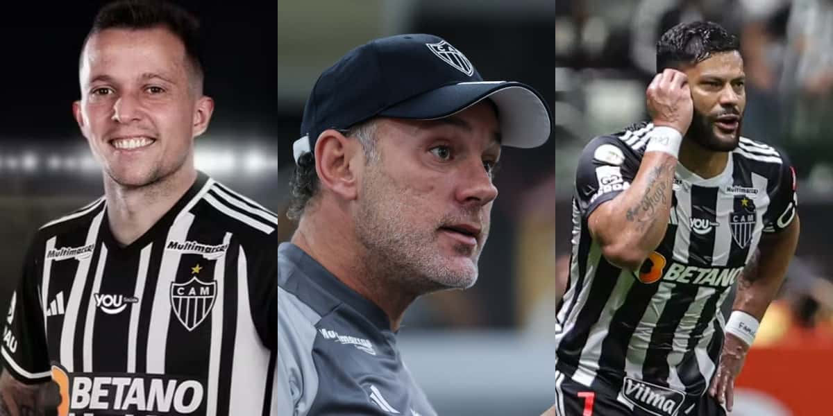 Bernard, Milito e Hulk vão ter reforços no Atlético-MG (Foto: Gilson Lobo/AGIF/ Pedro Souza - Atlético-MG)