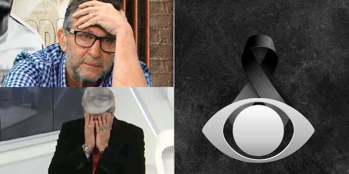 Neto e Datena chorando com a morte de um apresentador da Band (Reprodução: Band/Montagem TV Foco)