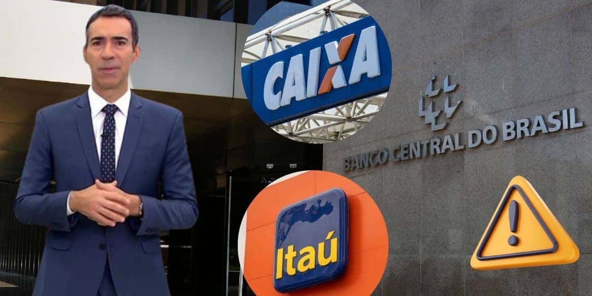 César Tralli, Caixa, Itaú e Banco Central (Foto: Reprodução / Globo / Gov)