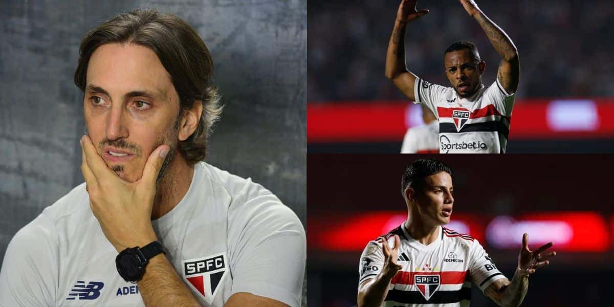Zubeldía desesperado com saídas do São Paulo (Reprodução: Montagem TV Foco)