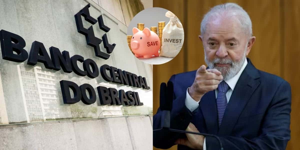 Banco Central, ilustração poupança e Lula (Fotos: Reproduções / Aloisio Maurício / Canva / Adriano Machado)