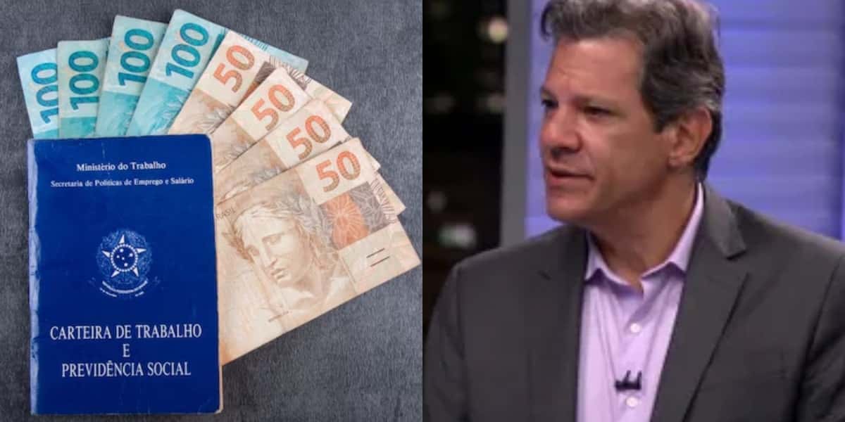 Ilustração salário mínimo e Fernando Haddad (Fotos: Reproduções / Freepik / Globo)