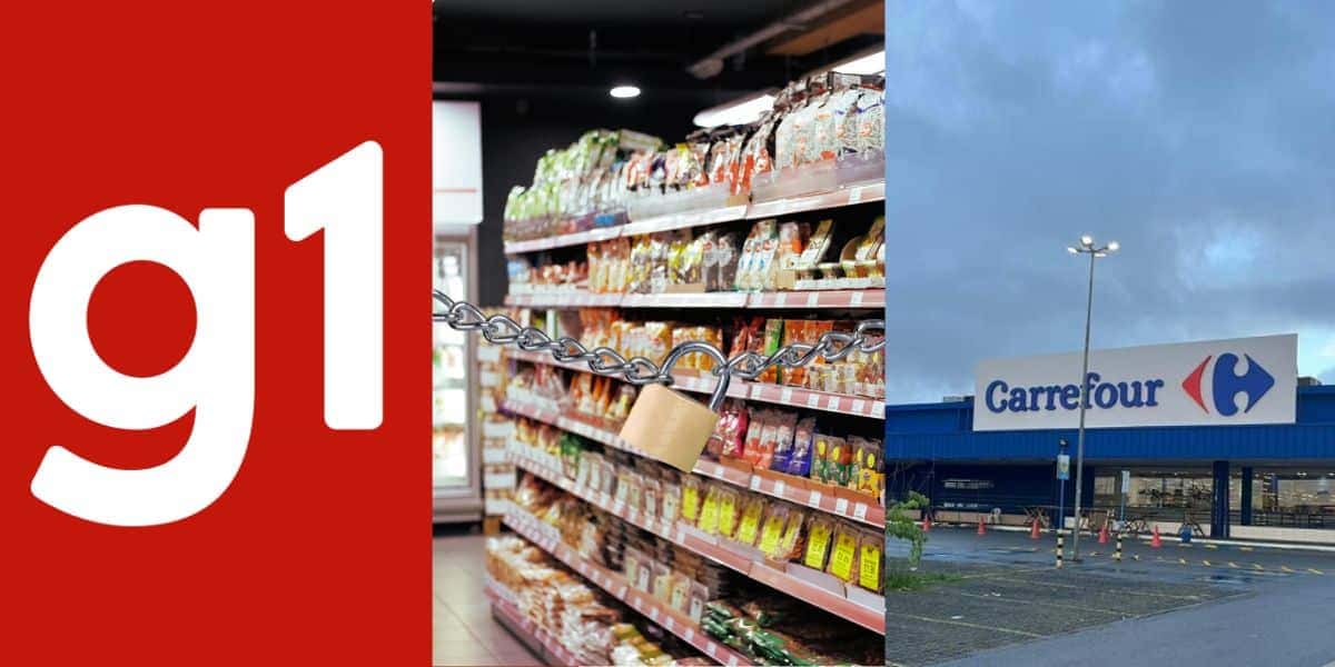 Globo confirma falência de supermercado rival do Carrefour (Reprodução/G1/Canva/BA de Valor)