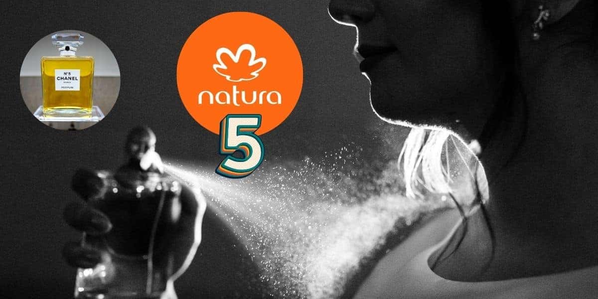 5 perfumes e logo da Chanel e Natura (Foto: Reprodução / Europe 1 / Canva / Montagem TV Foco)