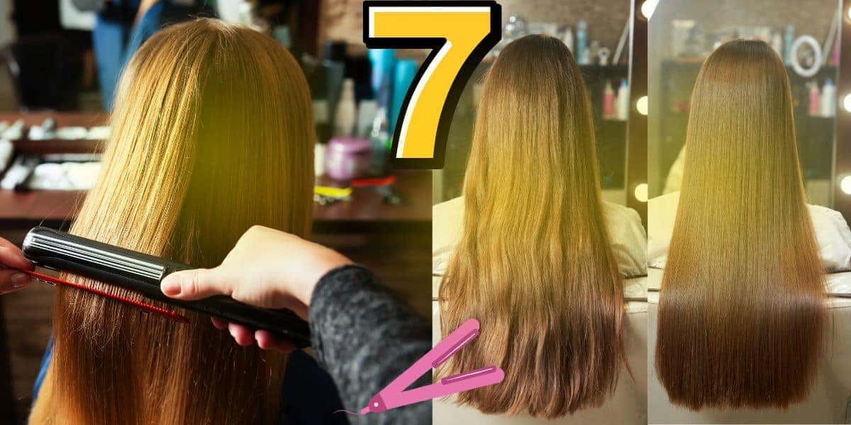 Mulher fazendo chapinha no cabelo (Foto: Reprodução / Canva / Montagem TV Foco)