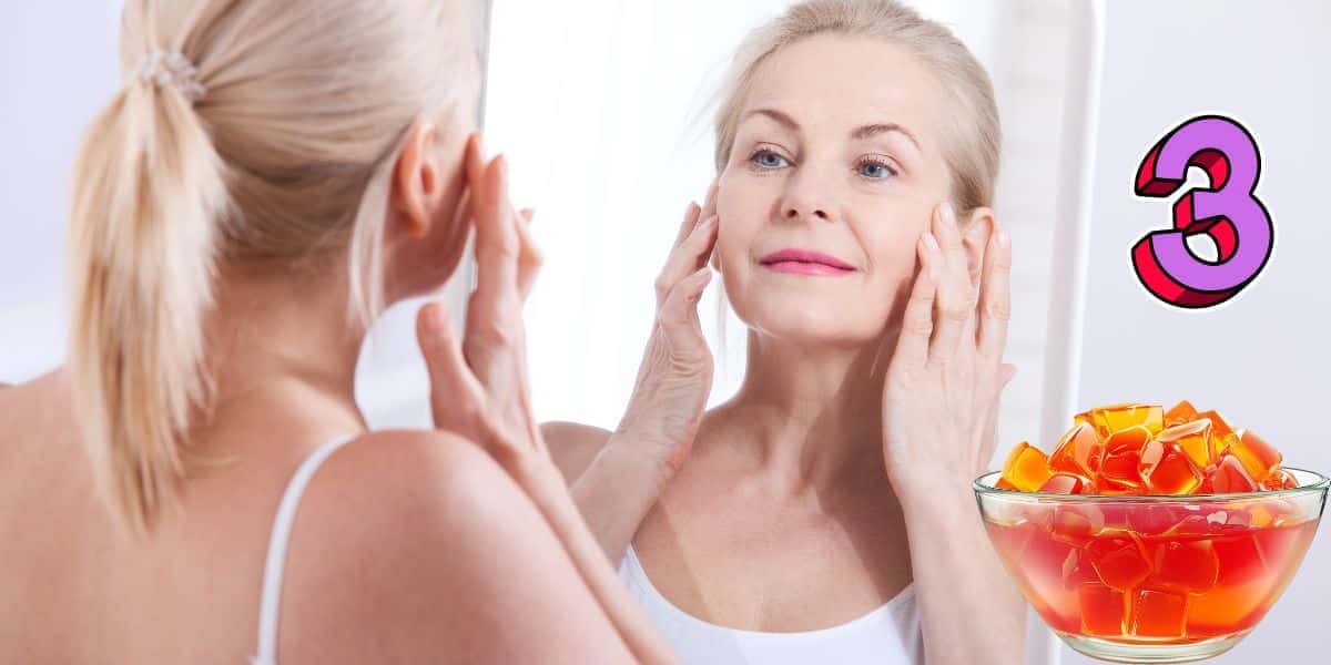 Idosa 60+ sem rugas com gelatina potente (Foto: Reprodução / Canva / Montagem TV Foco)