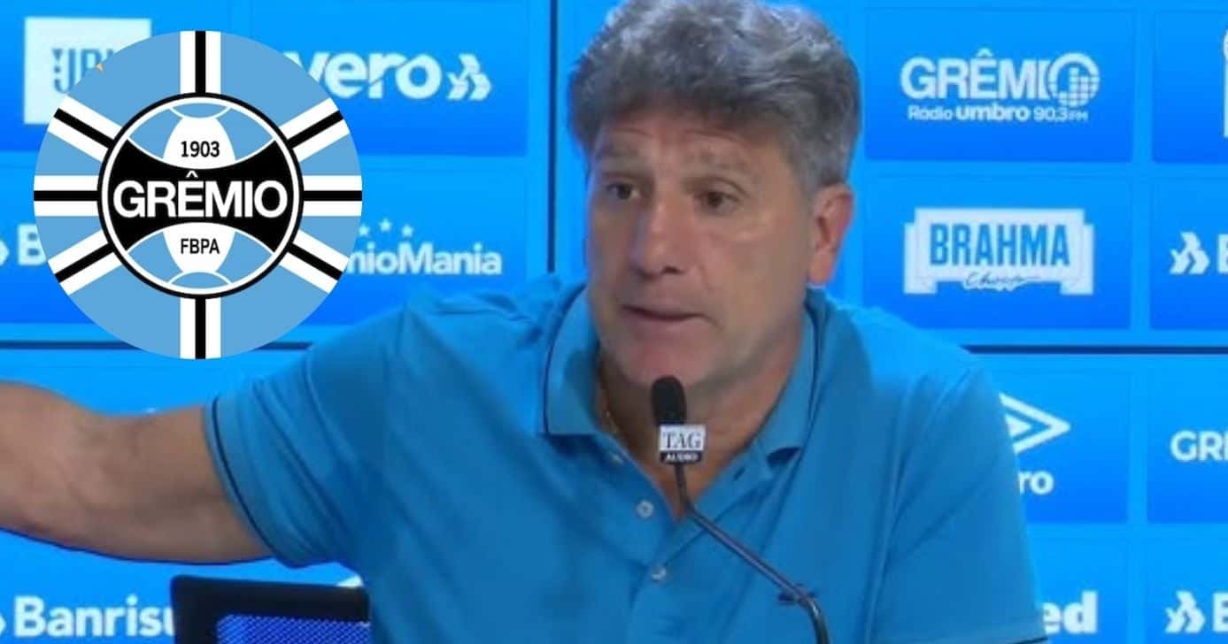 Bandeira do Grêmio e Renato Gaúcho (Fotos: Reproduções / Internet / Globo)