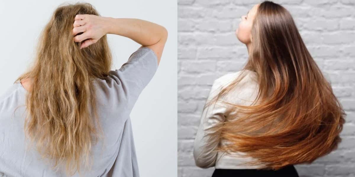 Cabelo com e sem frizz- (Montagem / TV FOCO)