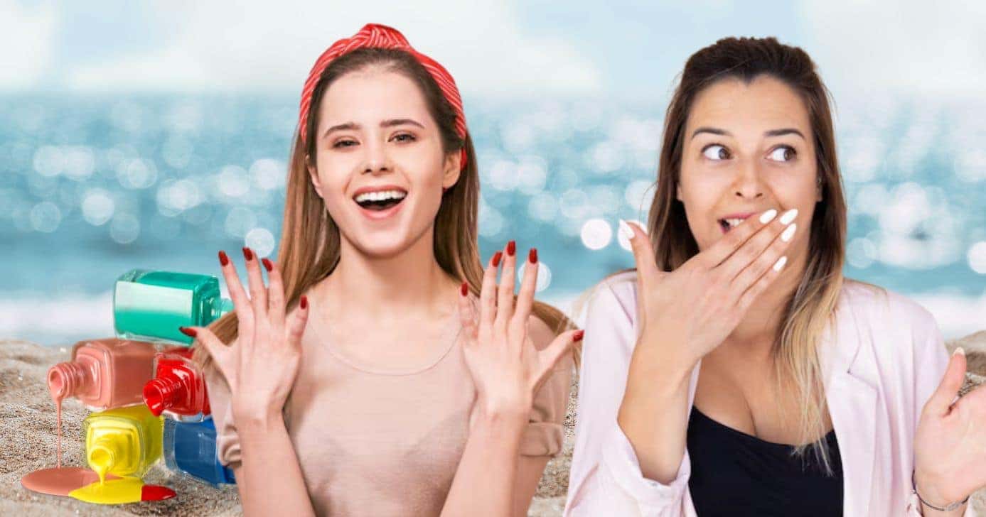 Mar, esmaltes e mulheres (Fotos: Reproduções / Canva / Freepik)