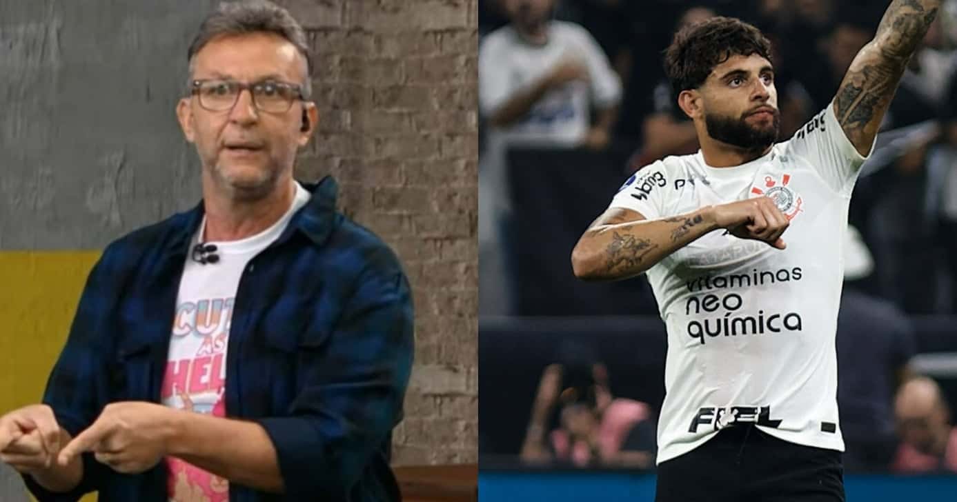 Neto para Band falando de Yuri Alberto no Corinthians (Foto: Reprodução/Montagem TV Foco)