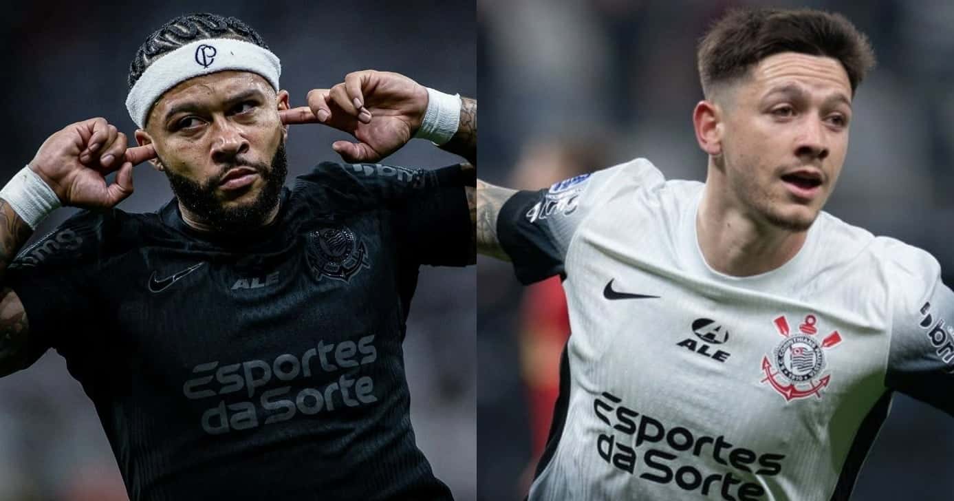 Depay e Garro no Corinthians (Foto: Reprodução/Montagem TV Foco)