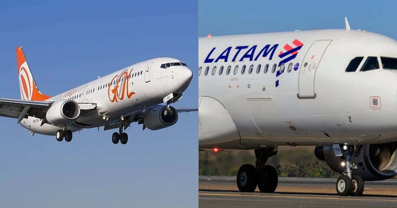 Aviões da Gol e Latam (Fotos: Reproduções / Igor Santorsula / Plane Spotters / Divulgação)
