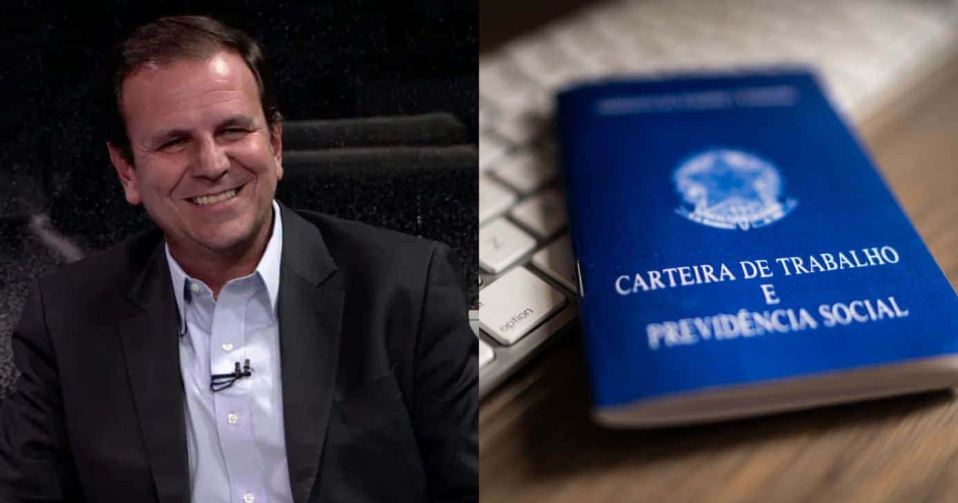 Eduardo Paes e carteira de trabalho (Fotos: Reproduções / Globo / Canva)