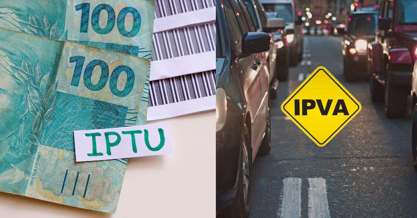 Ilustração IPTU e IPVA (Fotos: Reproduções/ Canva/ Freepik)