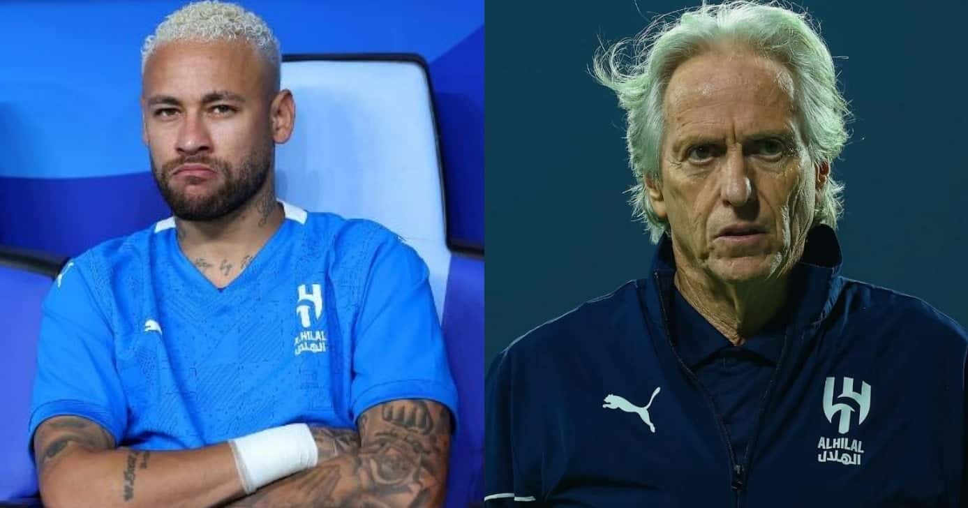Jorge Jesus esnoba Neymar e tem veredito de saída do Al-Hilal (Foto: Reprodução/Montagem TV Foco)