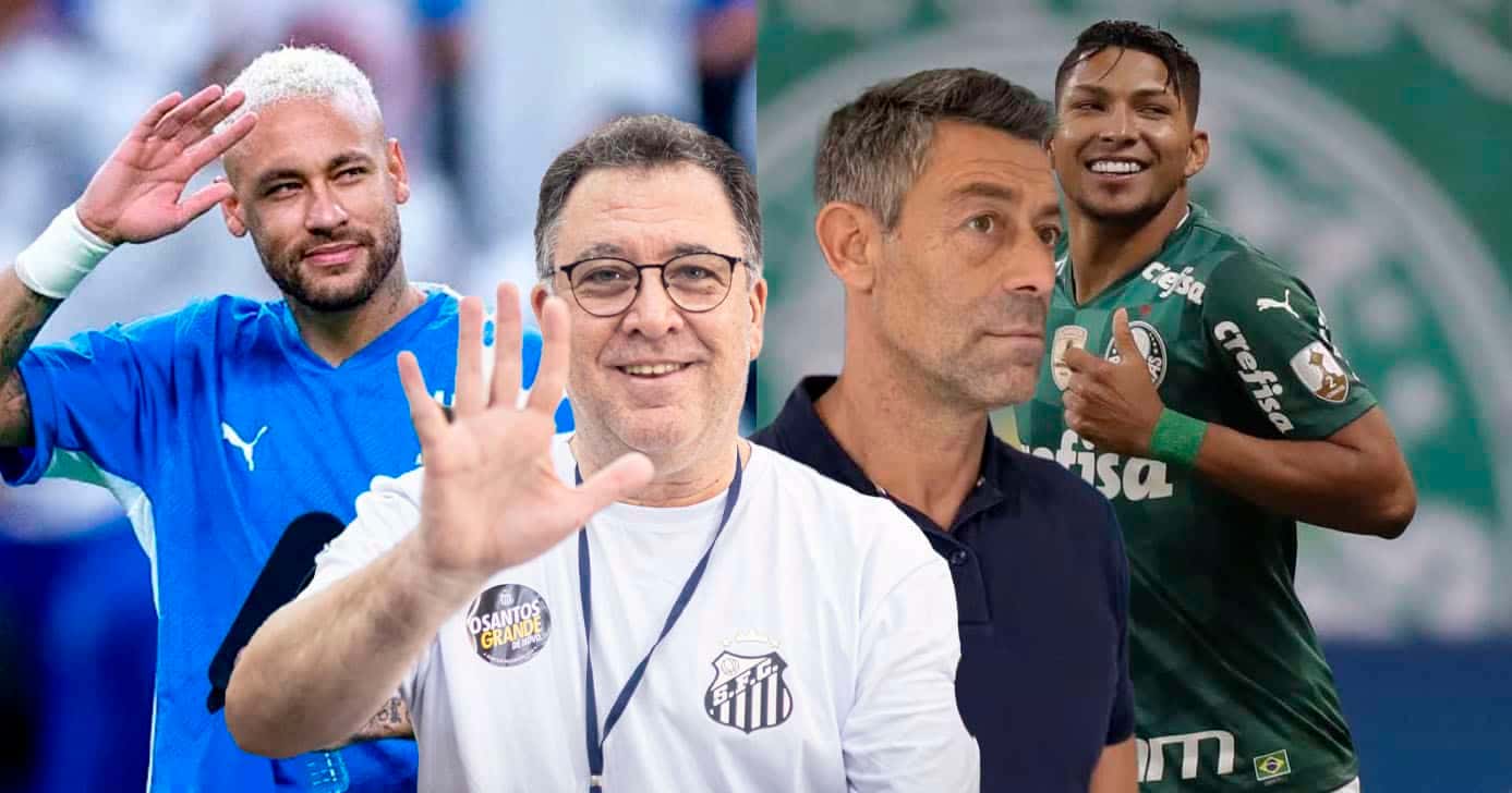 Santos - Neymar - Rony - Teixeira e Pedro Caixinha (Foto: Reprodução)
