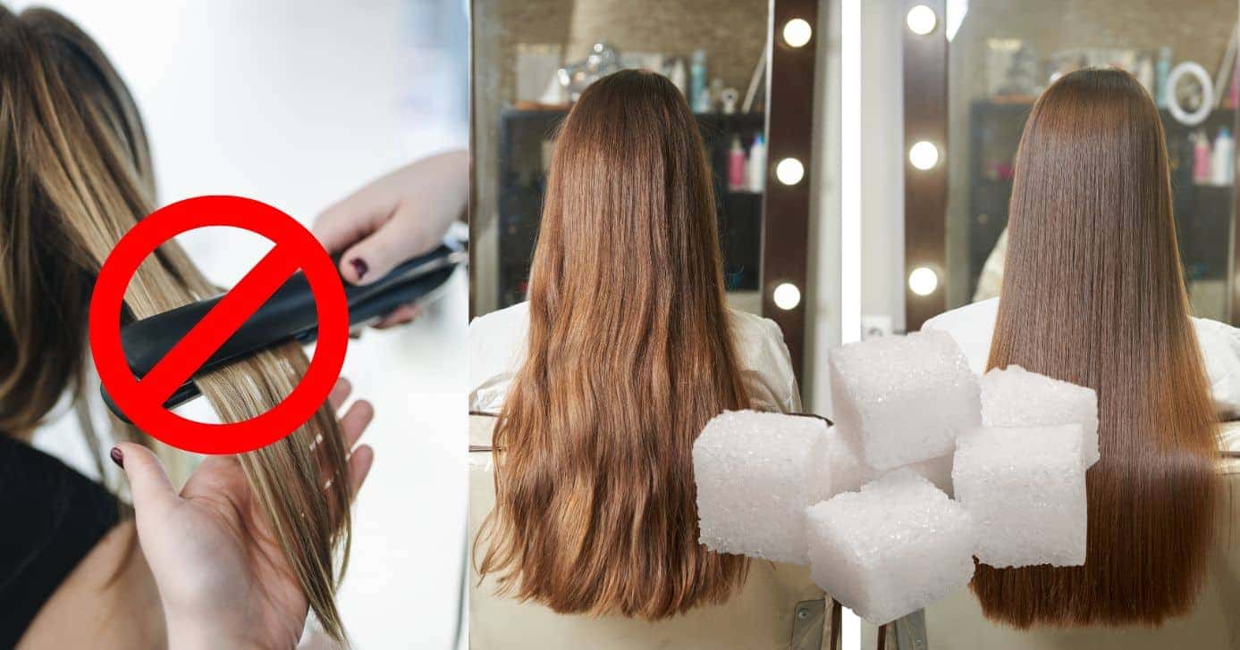 Mistura com açúcar +2 ingredientes alisa até a raiz do cabelo (Reprodução/Montagem TV Foco/Canva)