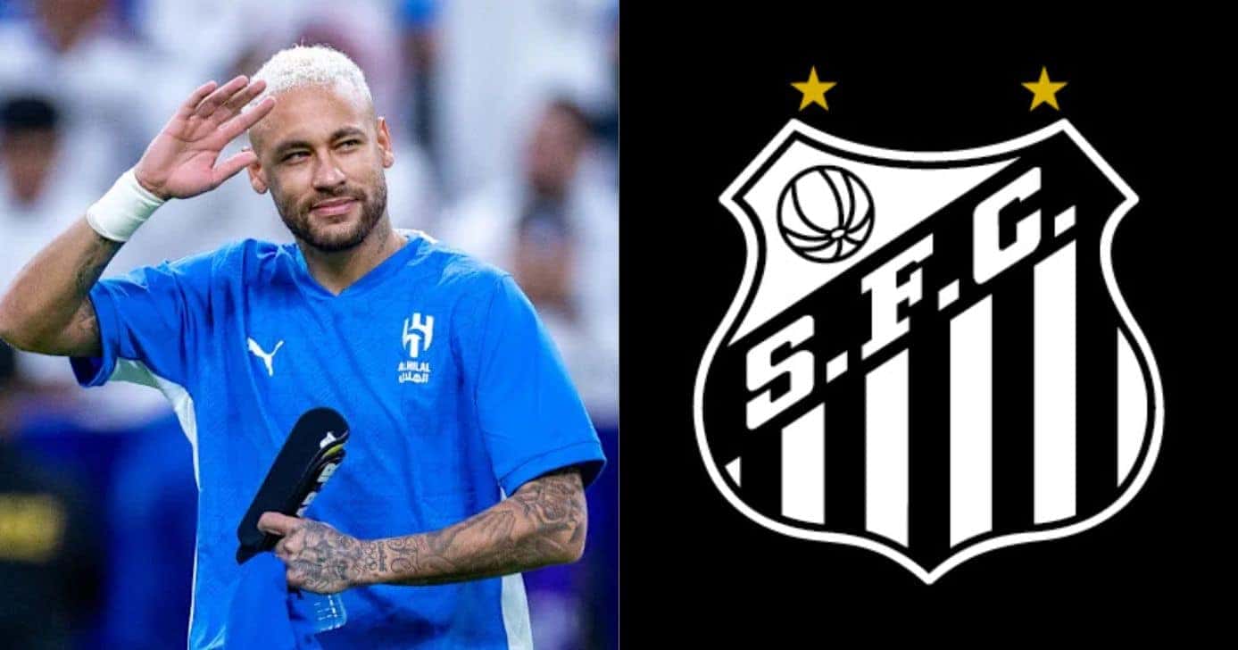 Time da série A dá rasteira no Santos para ter Neymar em 2025 (Reprodução/90Min/SantosFC)