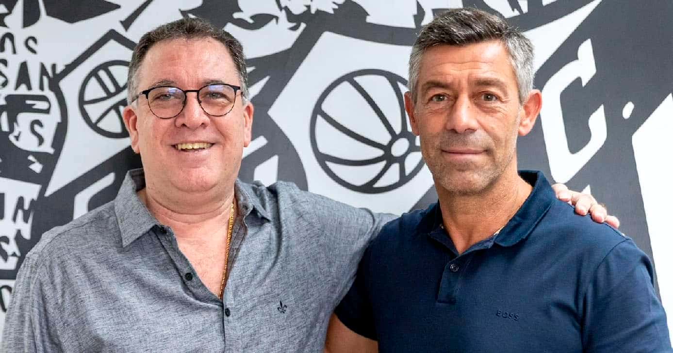 Teixeira e Pedro Caixinha (Foto: Bruno Vaz/Santos FC)