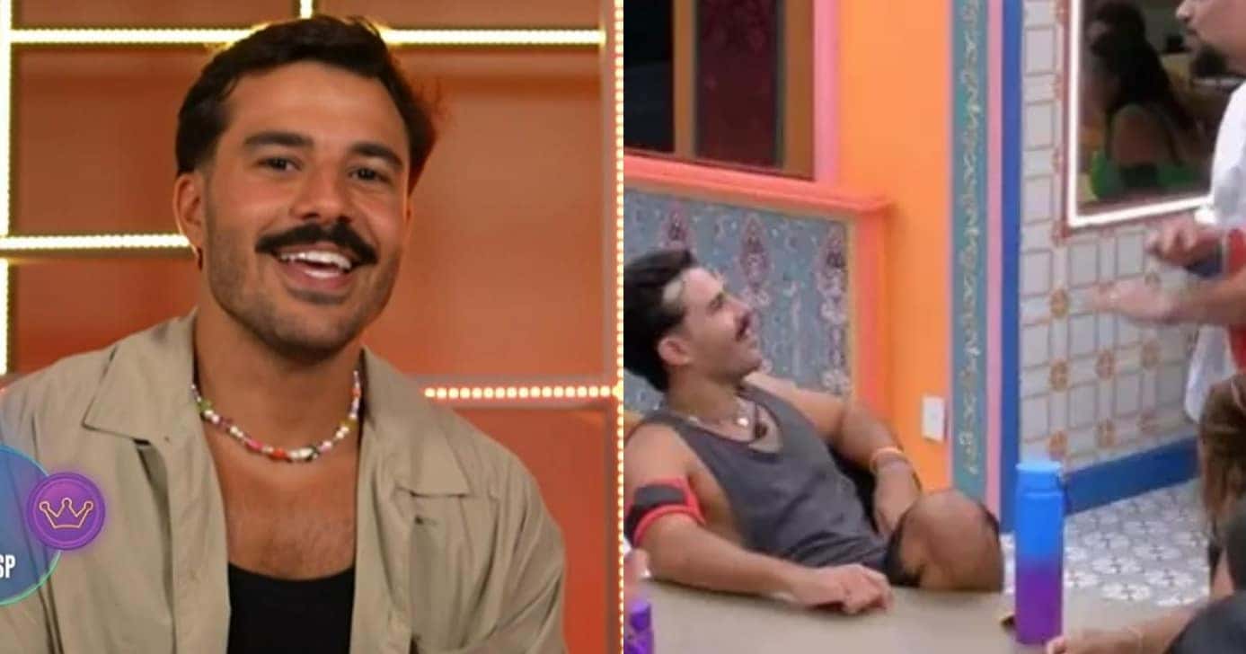 Romance gay de Mateus e participante não assumido no BBB25 (Foto: Reprodução/Montagem TV Foco)