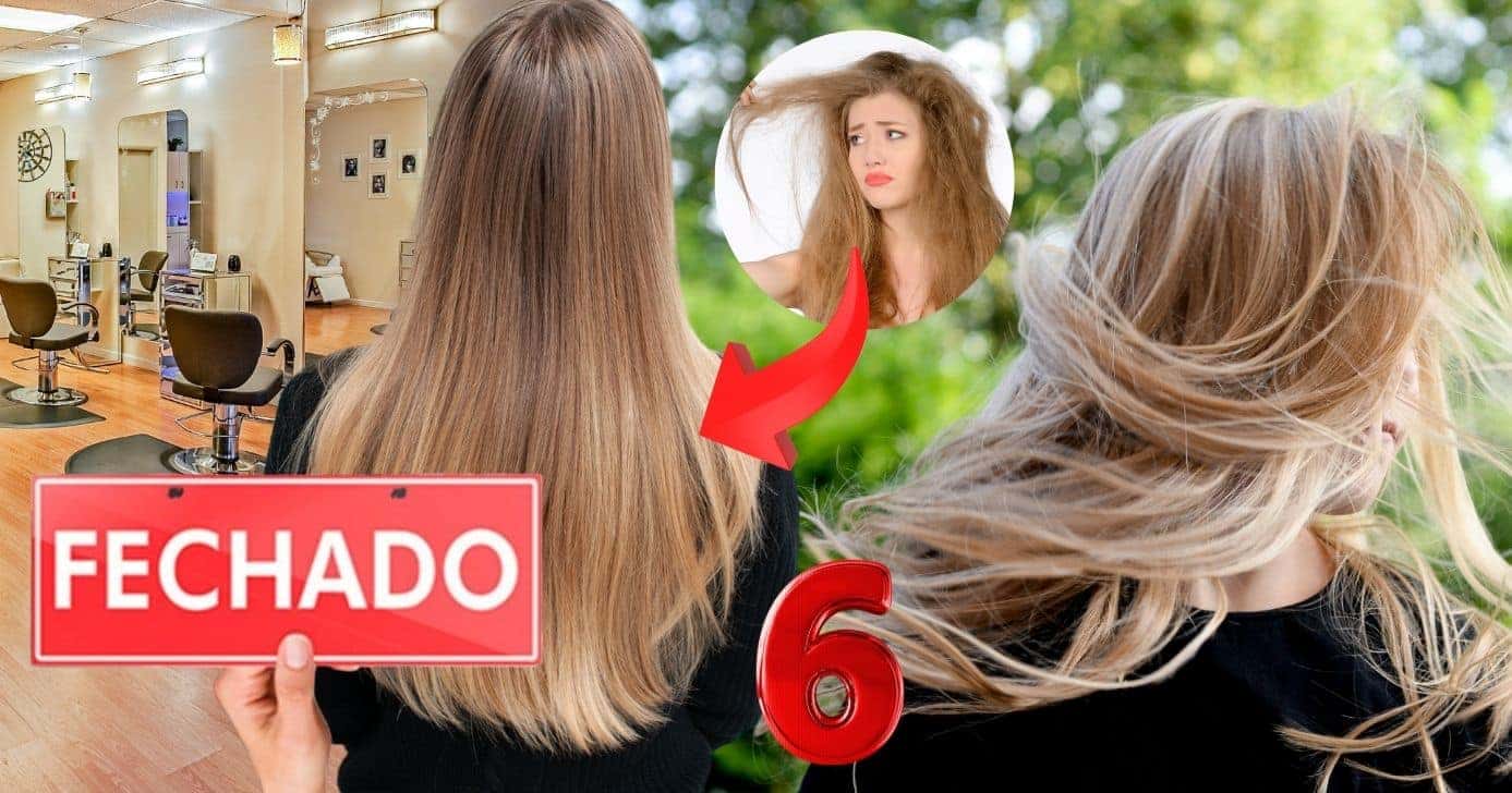 Salão fechado, cabelo descolorido e fios com frizz (Foto: Reprodução / Canva / Montagem TV Foco)