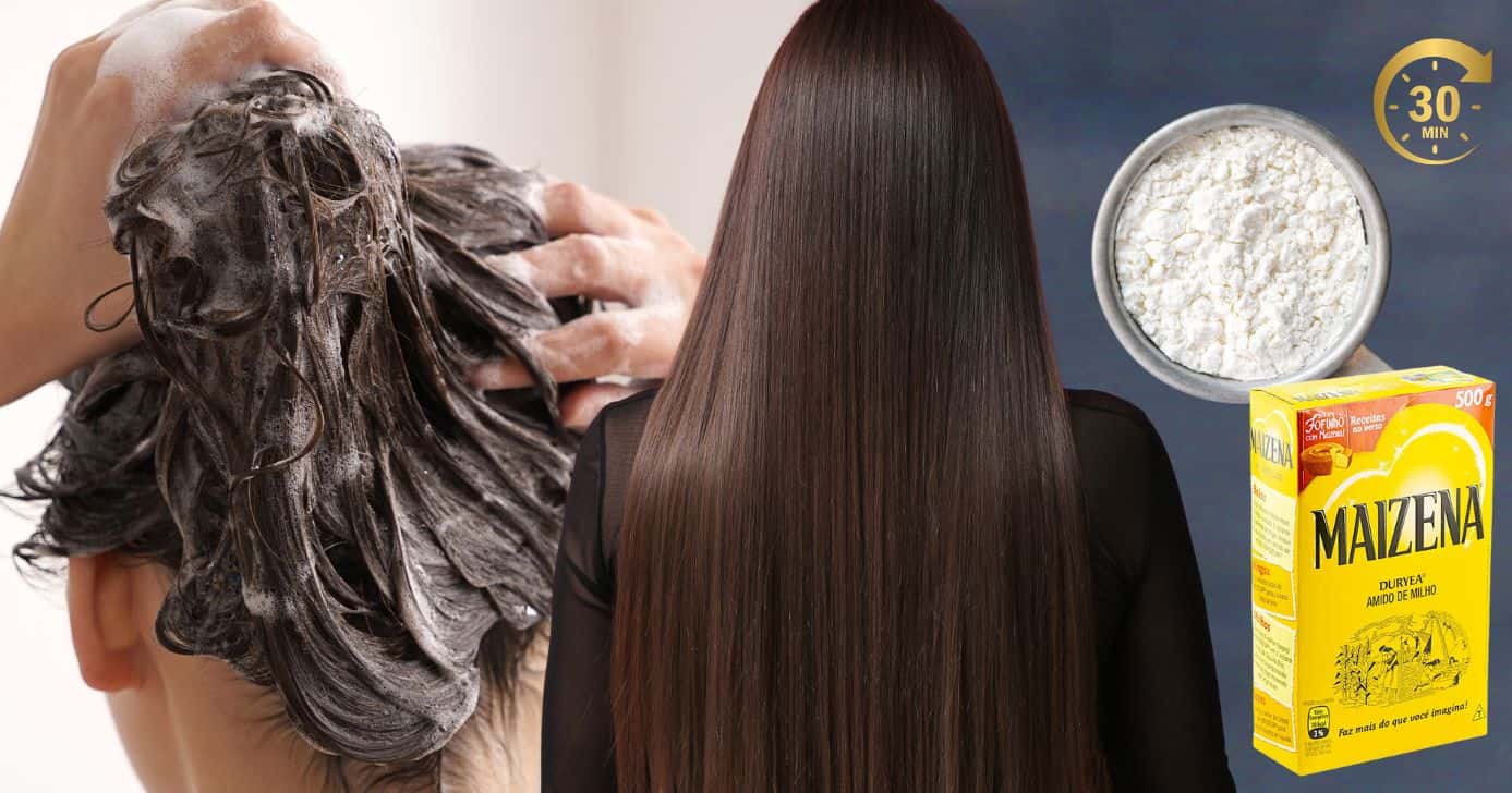 Cabelo liso com Maizena (Foto: Reprodução / Canva / Montagem TV Foco)