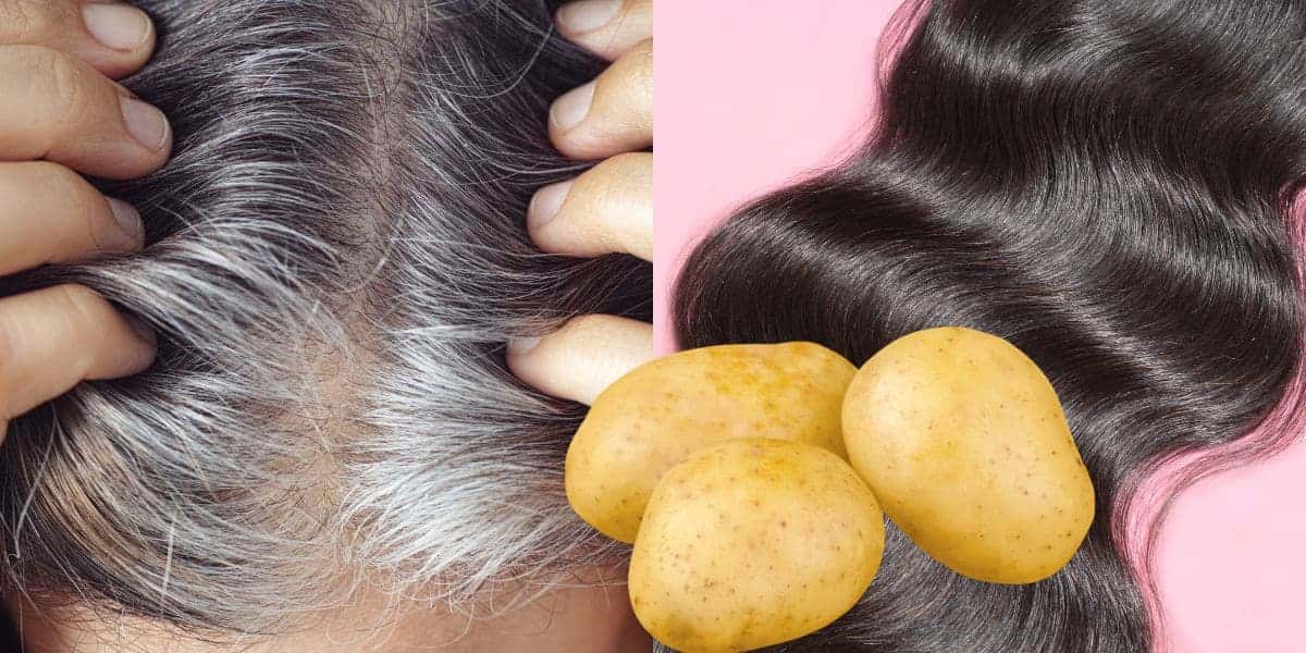 Fim do cabelo grisalho com misturinha com batata (Reprodução: Montagem TV Foco)