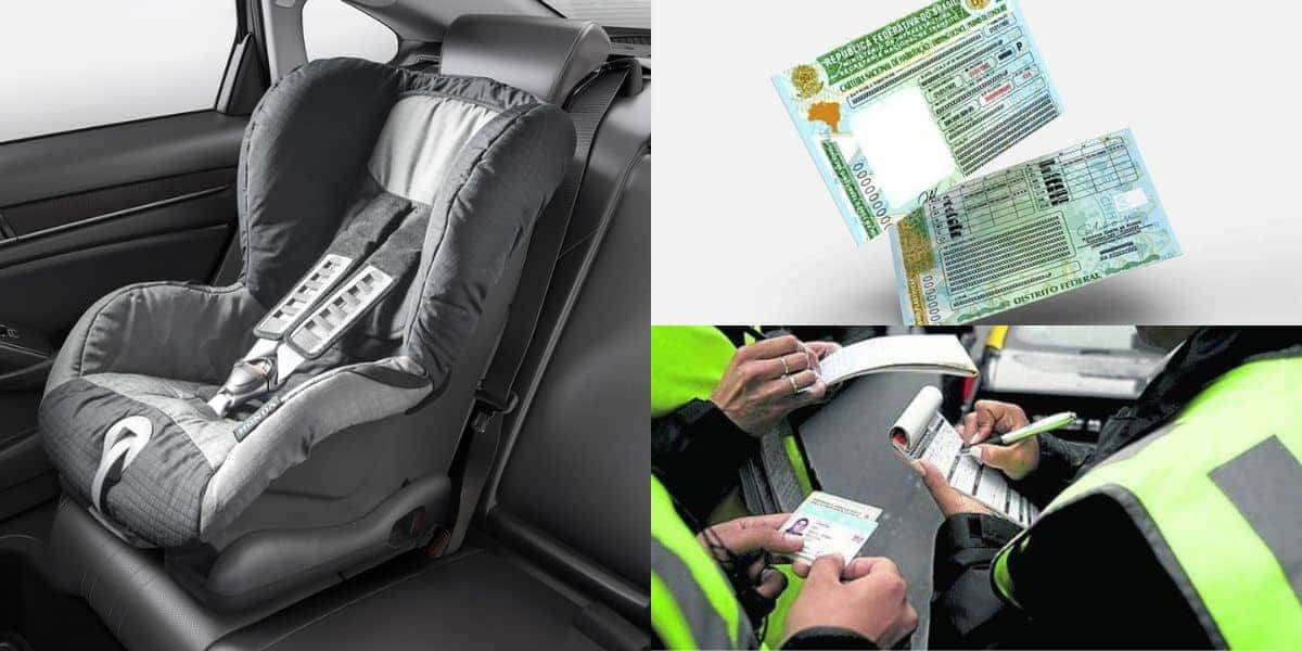 Lei das cadeirinhas traz multa e pontos na CNH a motoristas (Reprodução: Montagem TV Foco)