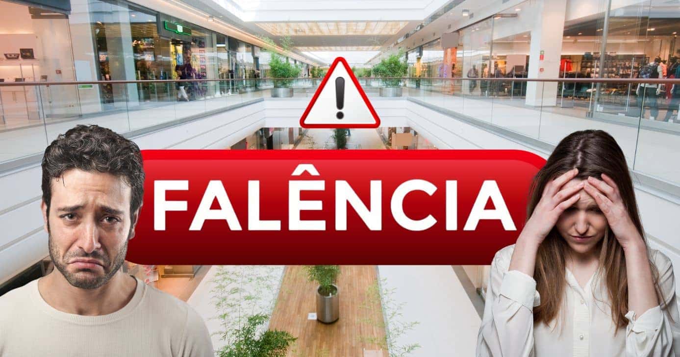 Consumidores de shoppigns tristes com a falência (Foto: Reprodução / Canva / Montagem TV Foco)