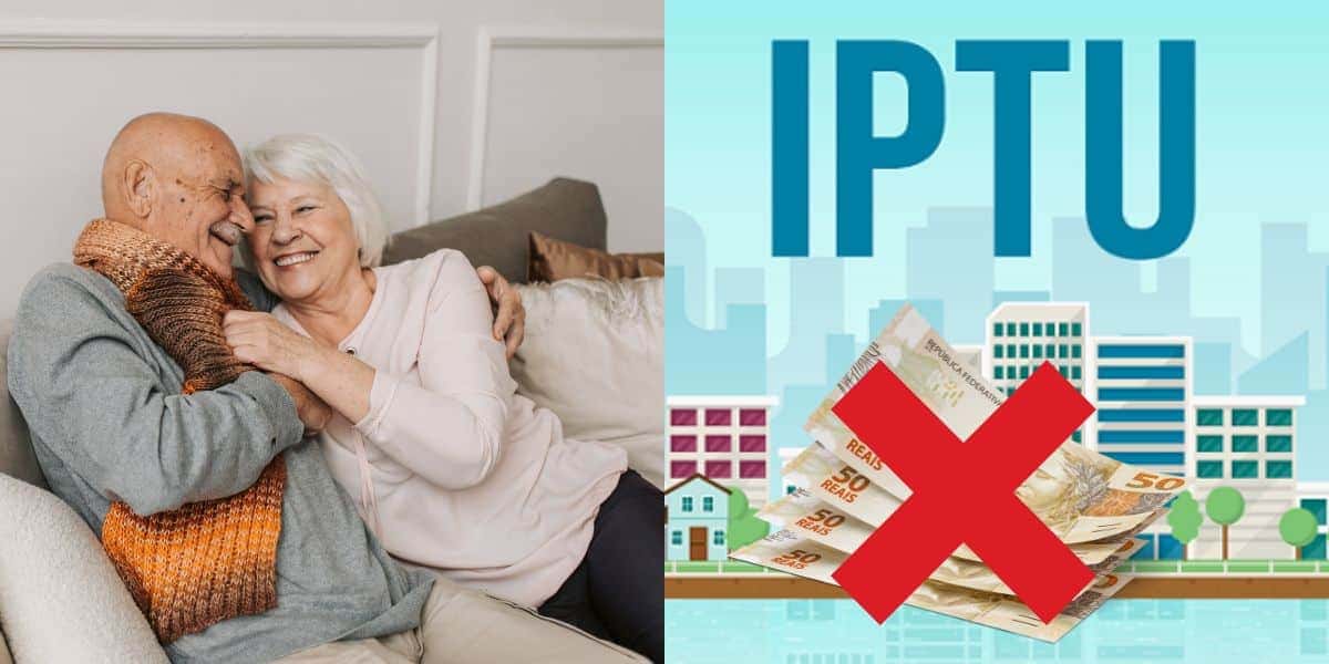 Idosos 60+ em festa com isenção do IPTU (Reprodução: Montagem TV Foco)