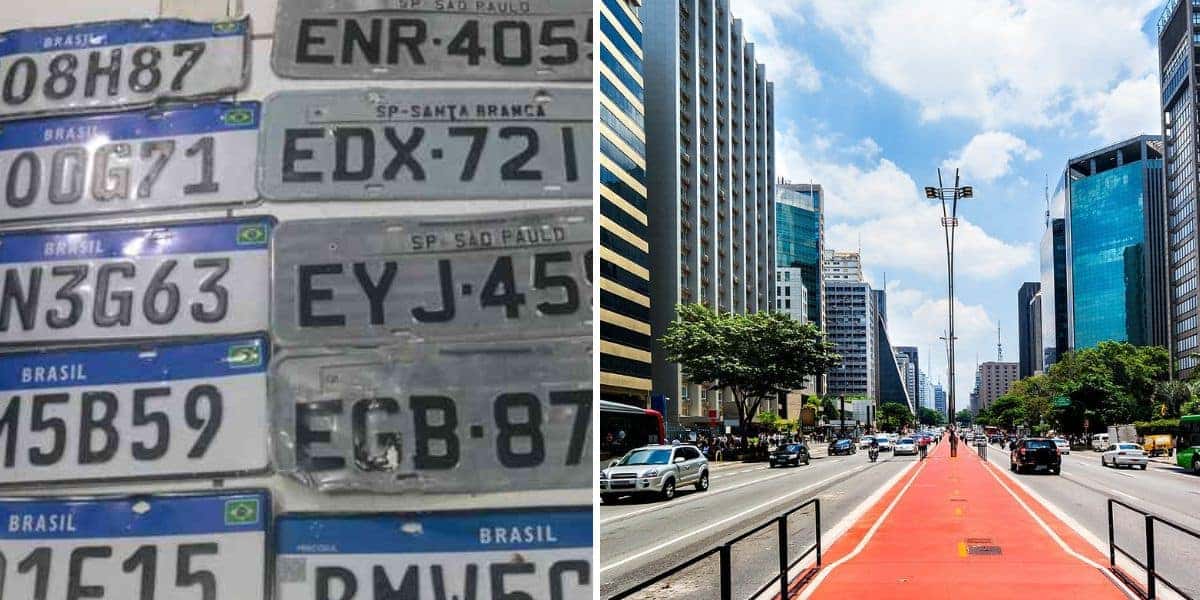 Rodízio de placas em vigor em São Paulo hoje (Reprodução: Montagem TV Foco)