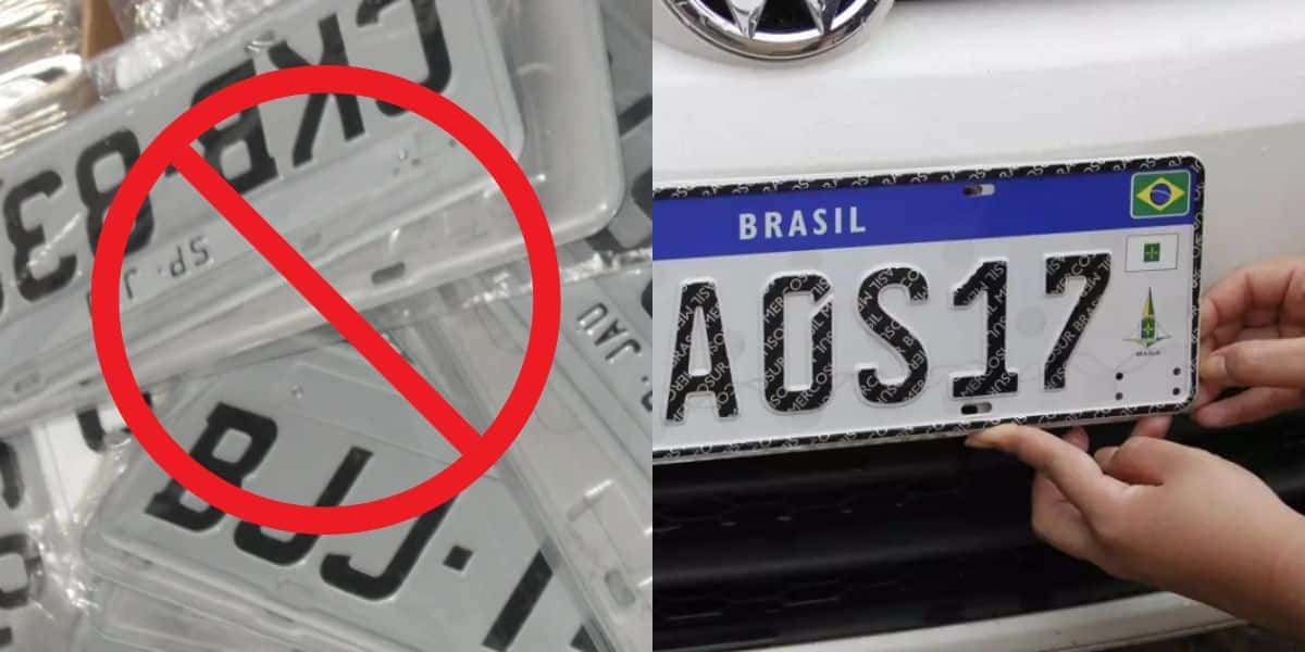 Lei com obrigação de troca de placas pela Mercosul (Reprodução: Montagem TV Foco)