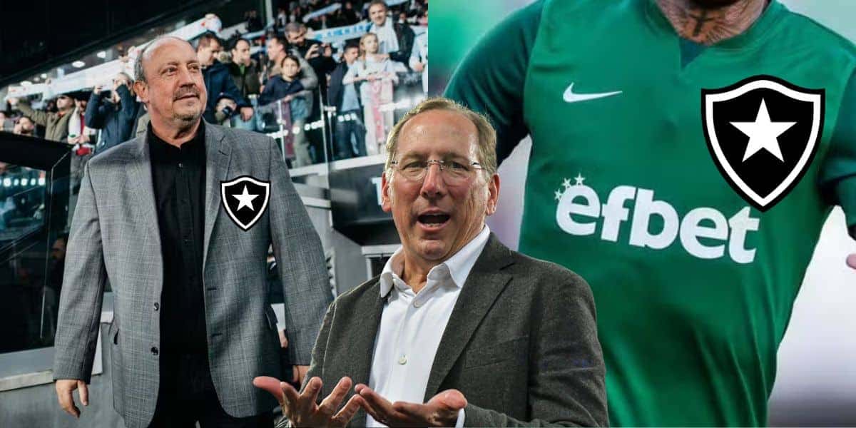 John Textor lida com 2 viradas no Botafogo até mesmo Rafa Benítez (Reprodução: Vitor Silva / Montagem TV Foco)